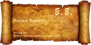 Bucsa Babett névjegykártya